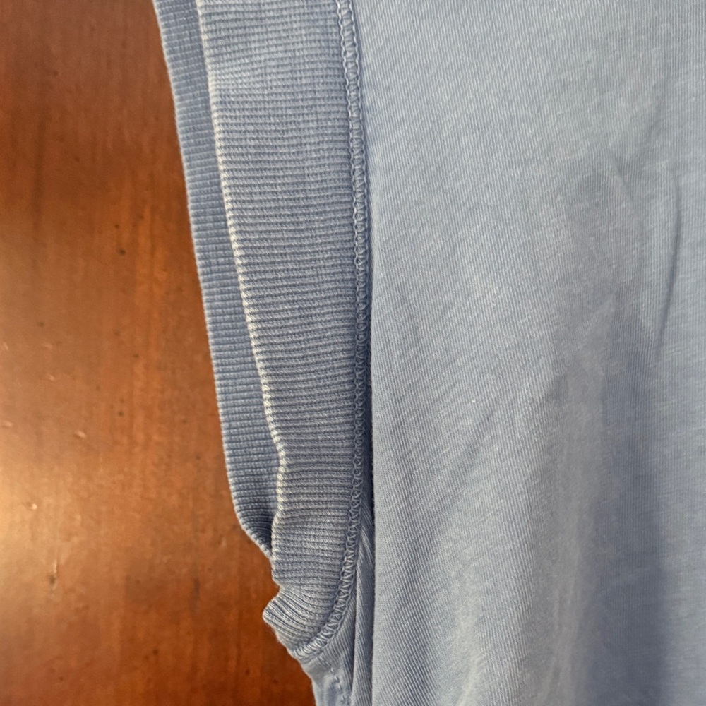 Anthro Daily Practice Ruched Midi Dress XXS Blue Sleeveless Bodycon Athleisure - Picture 7 of 11